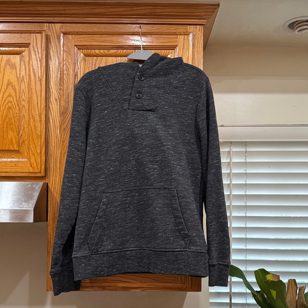 MEN’s Express Dark Gray Button-Up Hoodie size SMALL (36-38)